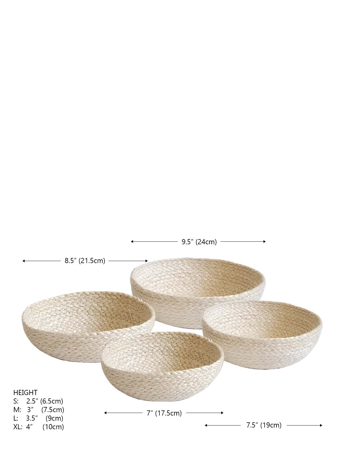 Kata Jute Candy Bowl - White (Set of 4)