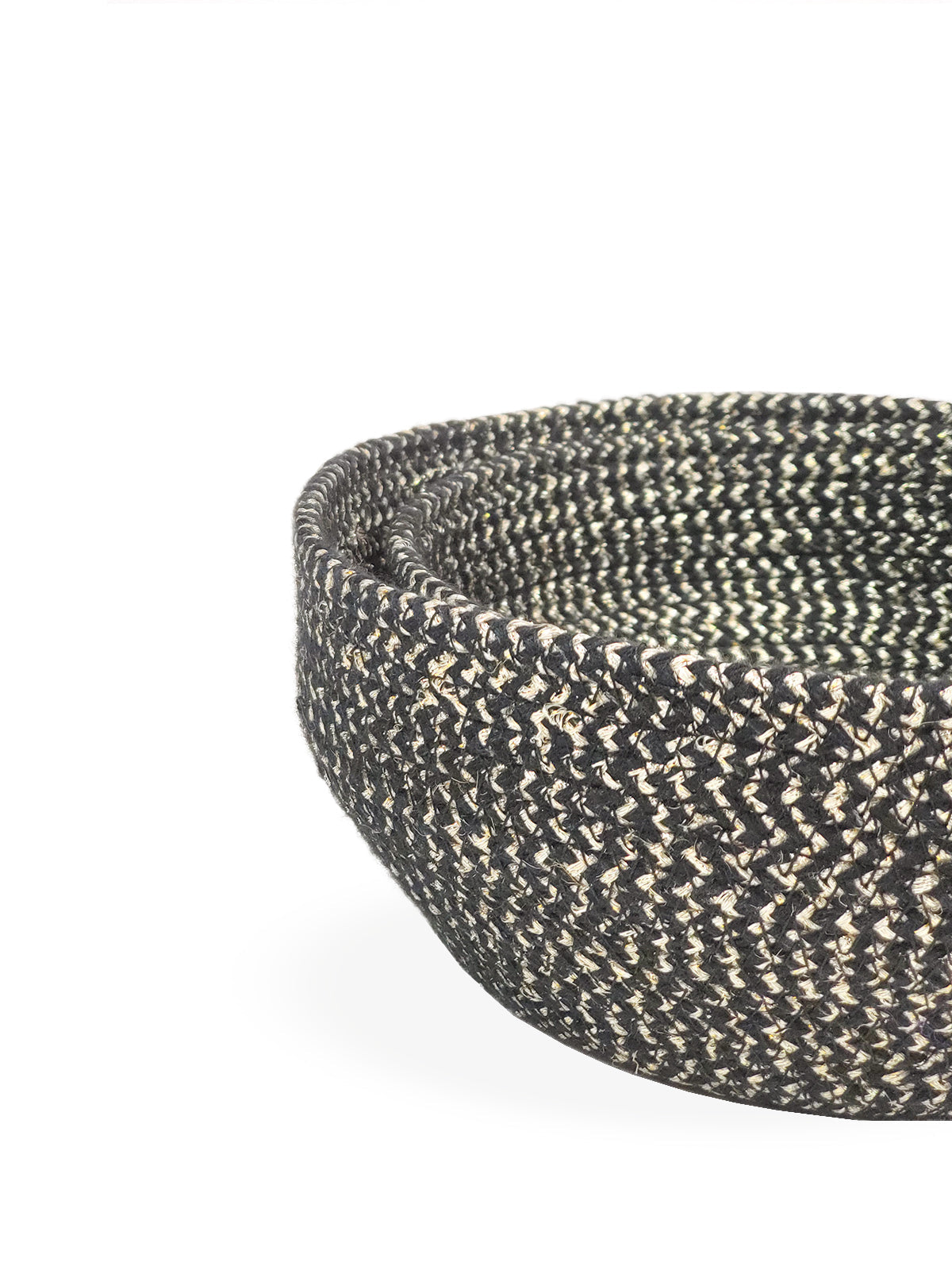 Glitter Jute Bowl - Black (Set of 2)