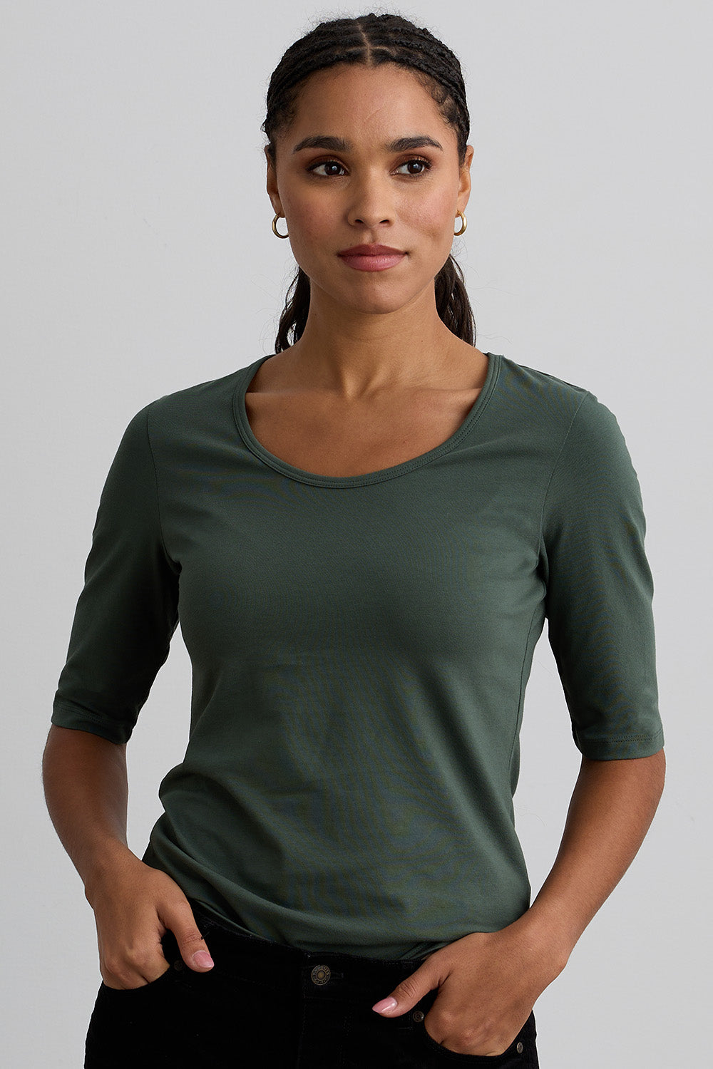 Women's Organic Half Sleeve Scoop Neck Tee (Discontinued style)