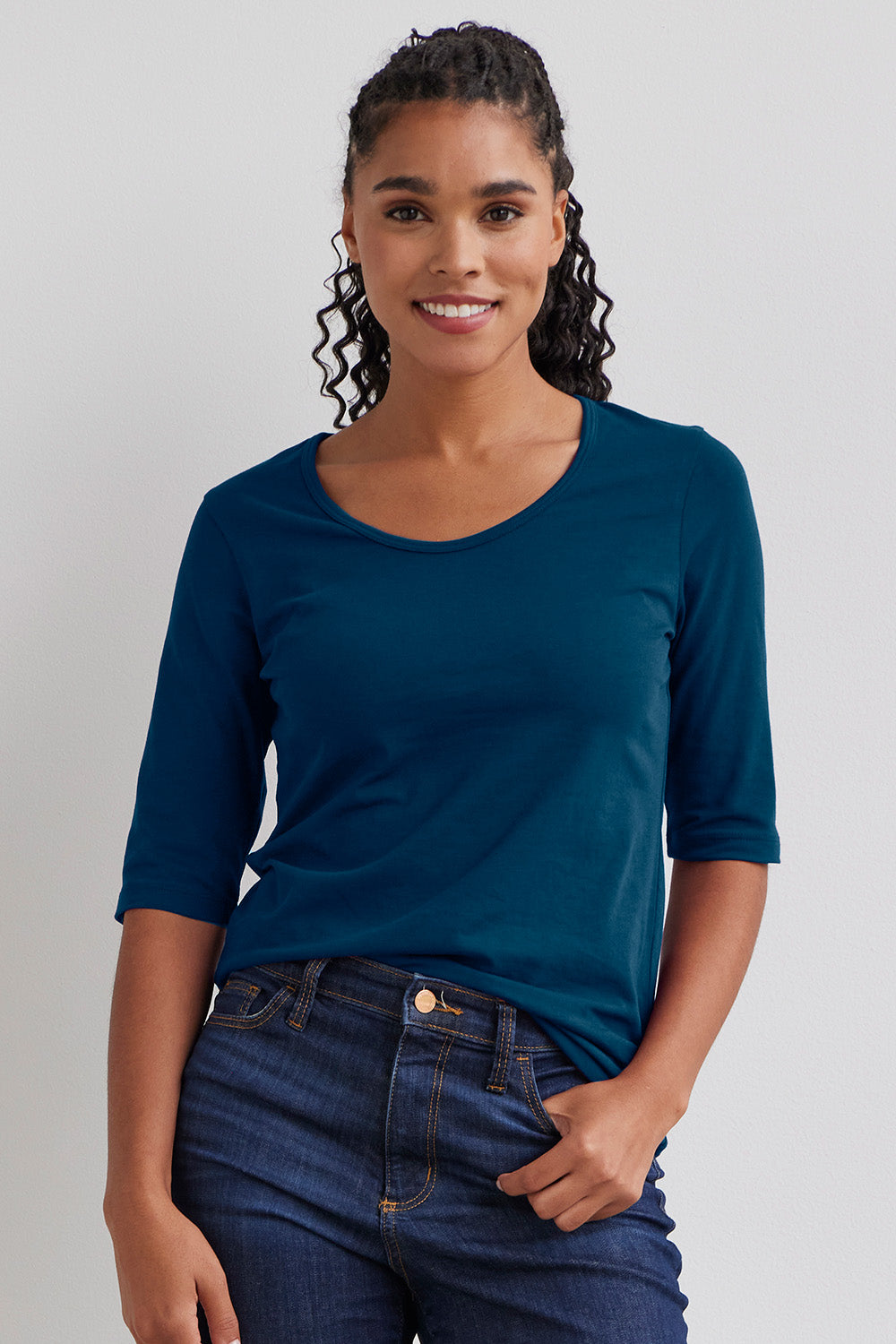 Women's Organic Half Sleeve Scoop Neck Tee (Discontinued style)