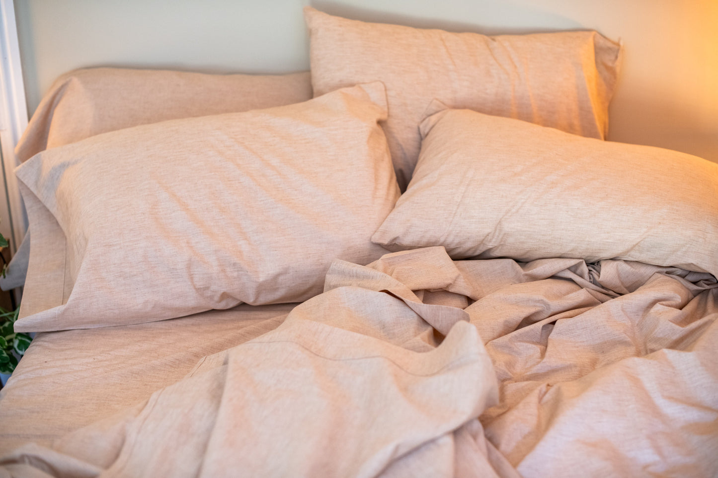 Natural Colored Cotton Bed Sheet Set in Color "Latte Linen" - USA Grown & Made