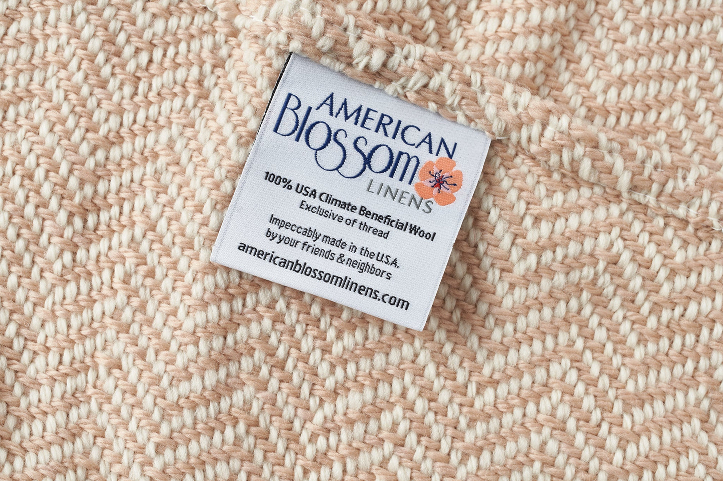 Chevron Pattern Soft Wool Throw-Size Blanket - USA Grown & Made