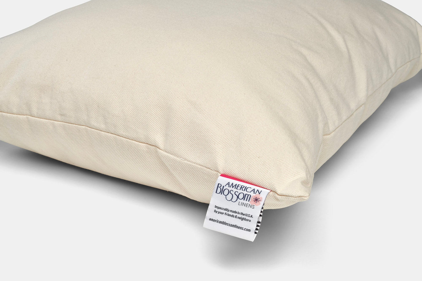 Natural Cotton Pillow With Wool Filling - USA Grown & Made