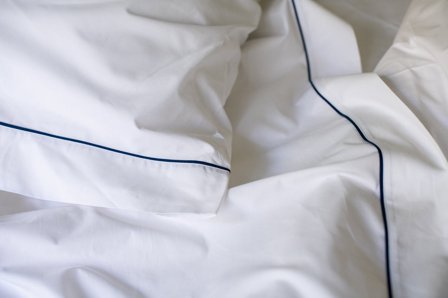 Cotton Piping Design Bed Sheet Set - USA Grown & Made