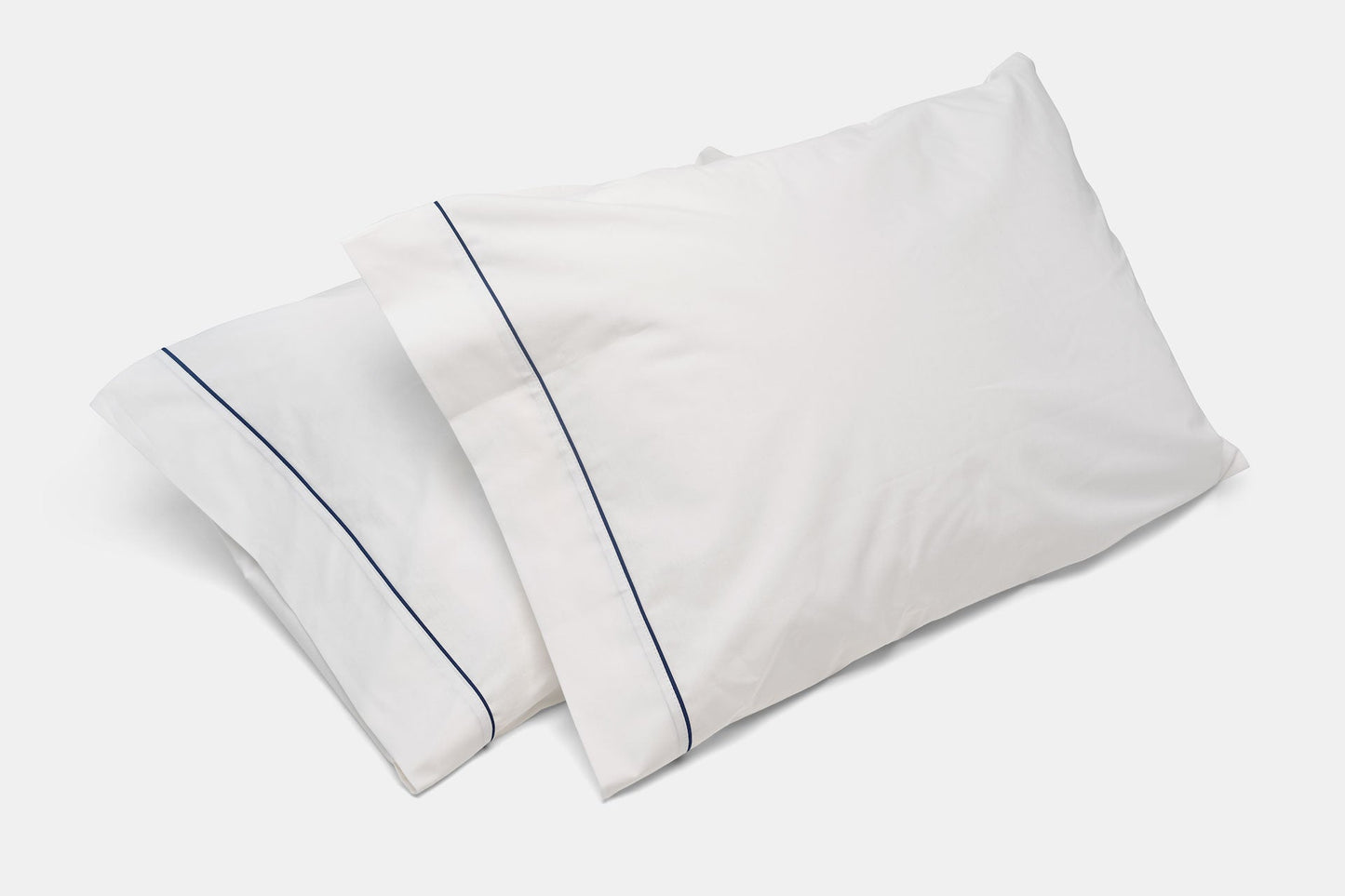 Cotton Bed Pillowcases with Classic Piping Design - USA Grown & Made