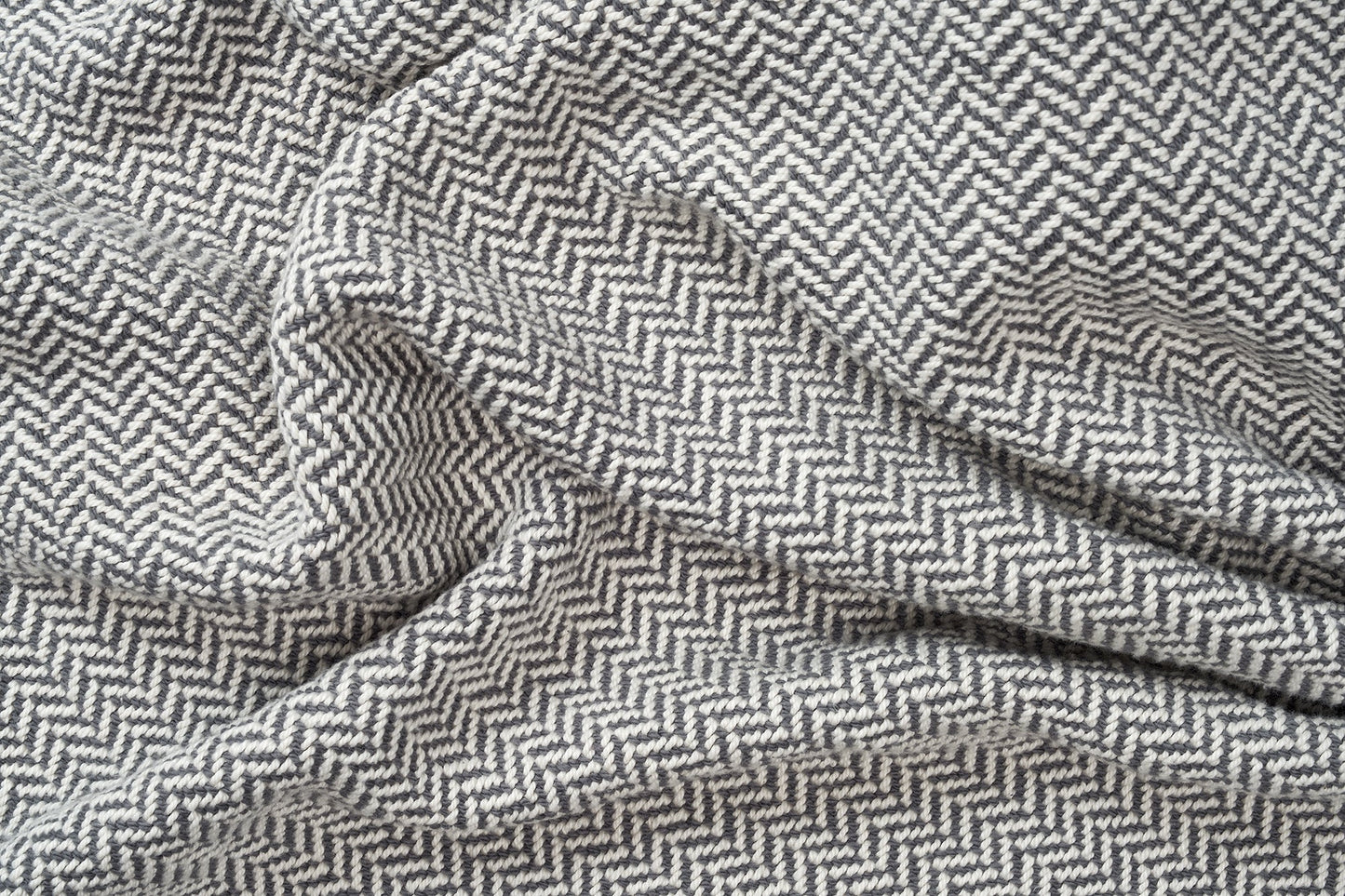 Herringbone Weave Cotton Blanket - USA Grown & Made