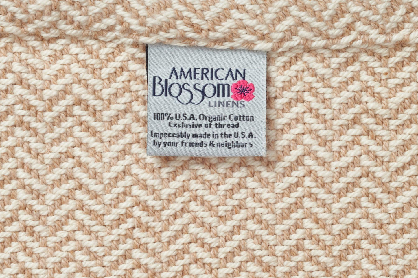 Herringbone Weave Cotton Blanket - USA Grown & Made