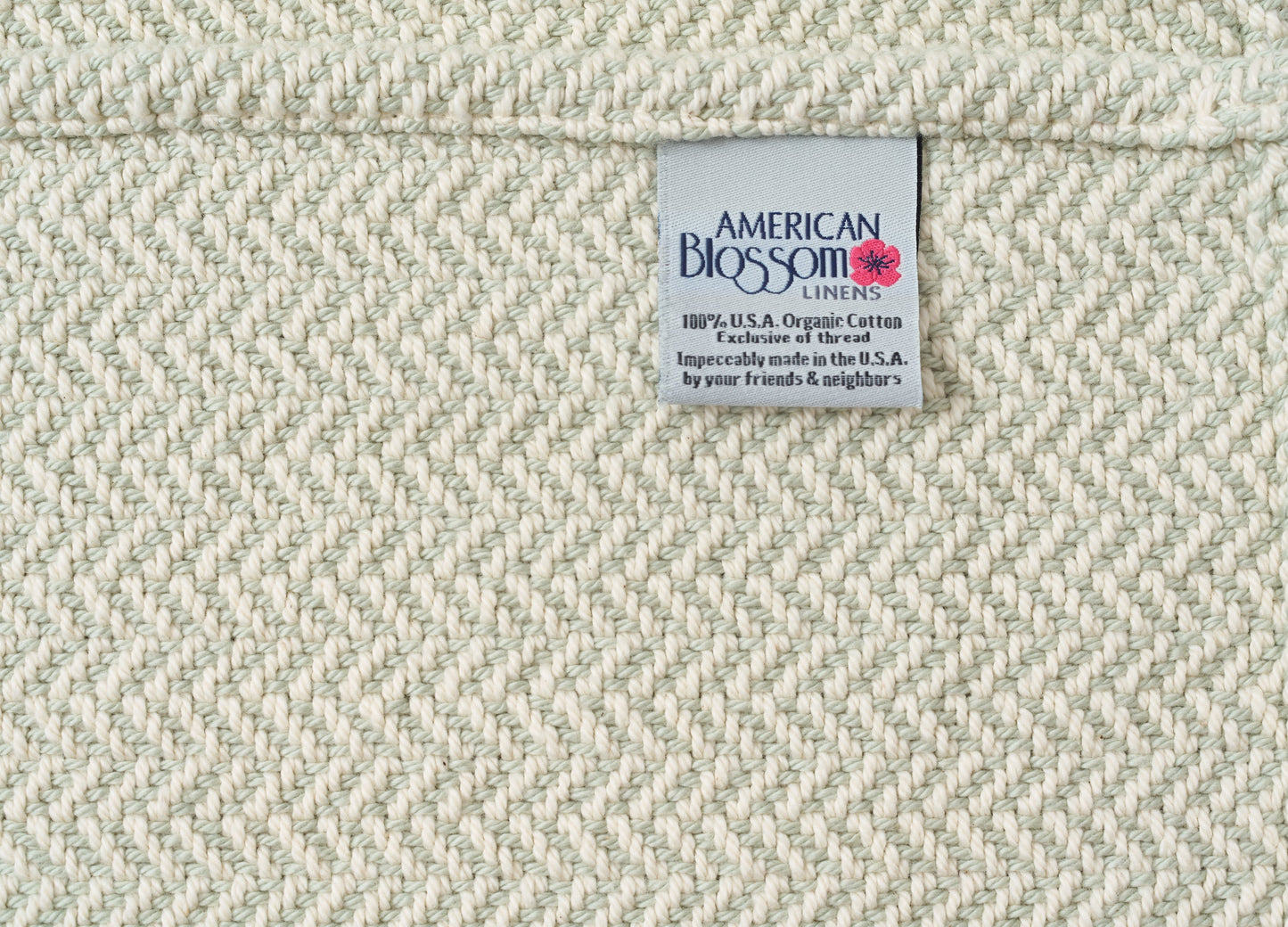 Herringbone Weave Cotton Blanket - USA Grown & Made