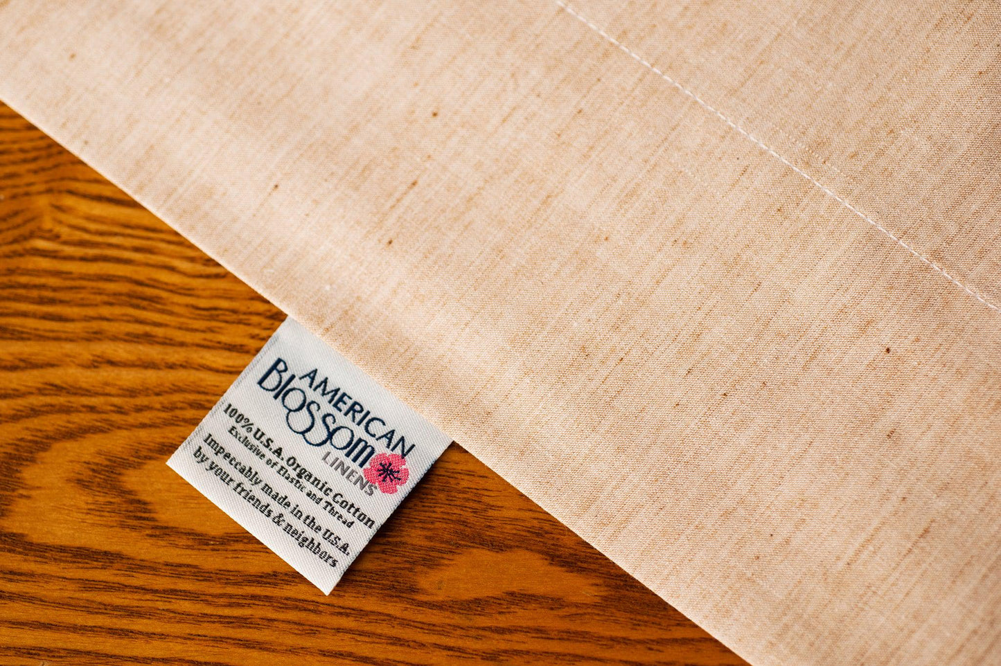 Cotton Bed Pillowcases in Color "Latte Linen" - USA Grown & Made