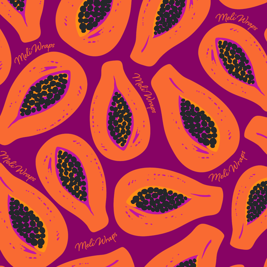 Papaya Gift Set: Beeswax Wraps, Cotton Tea Towels, and Swedish Dishcloths
