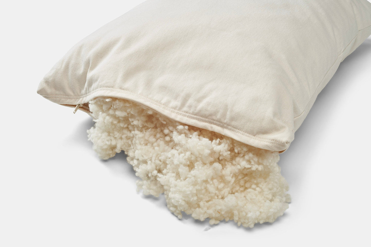 Natural Cotton Pillow With Wool Filling - USA Grown & Made