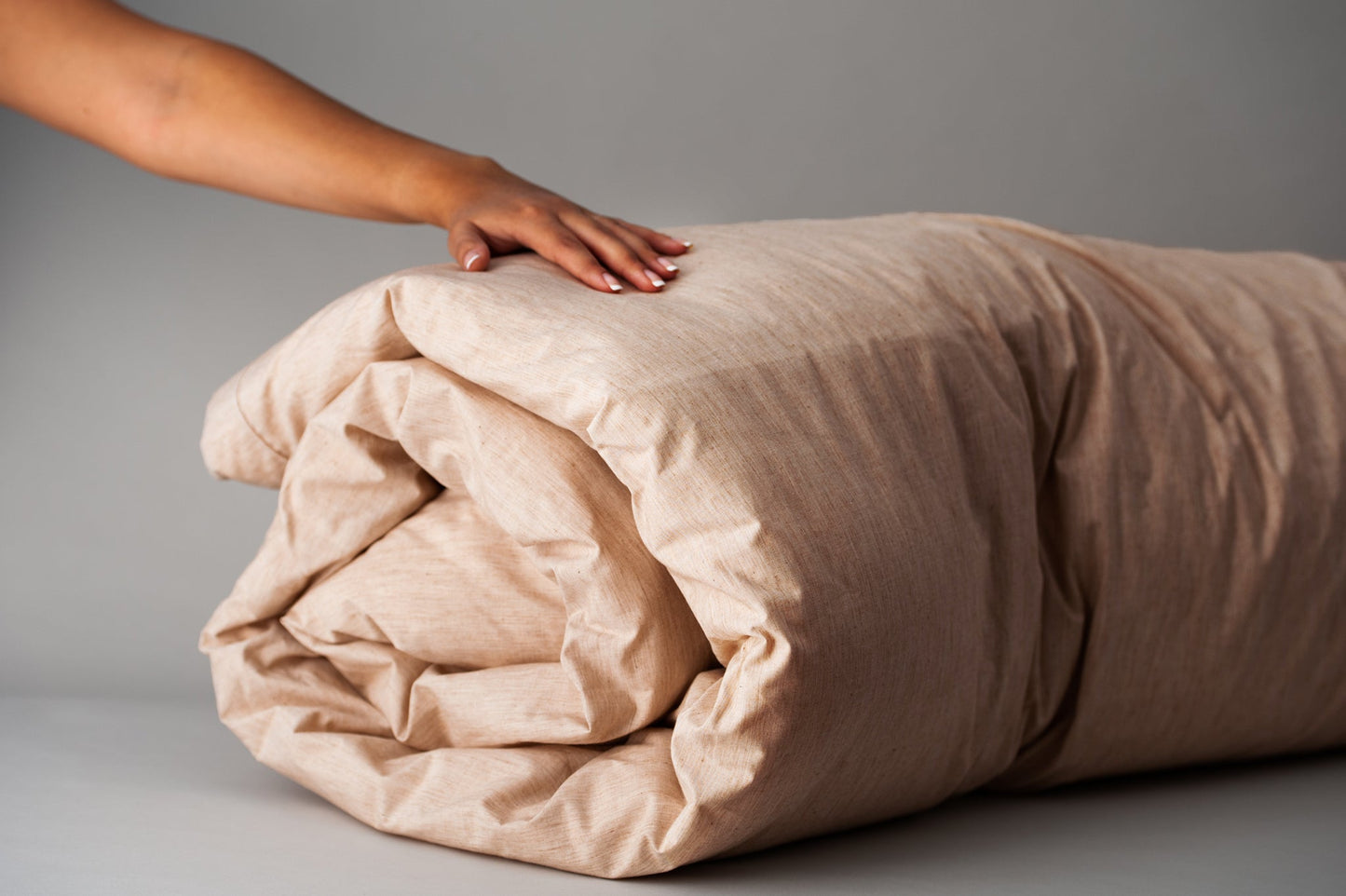 Natural Colored Cotton Duvet Cover Set in Color "Latte Linen" - USA Grown & Made