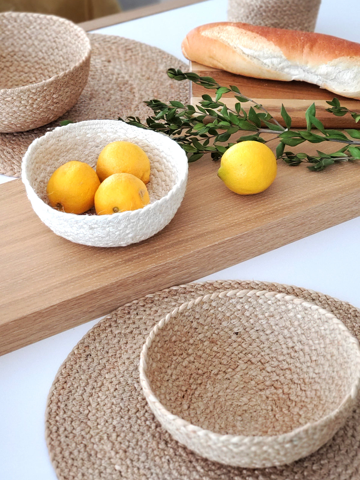 Kata Jute Candy Bowl - White (Set of 4)