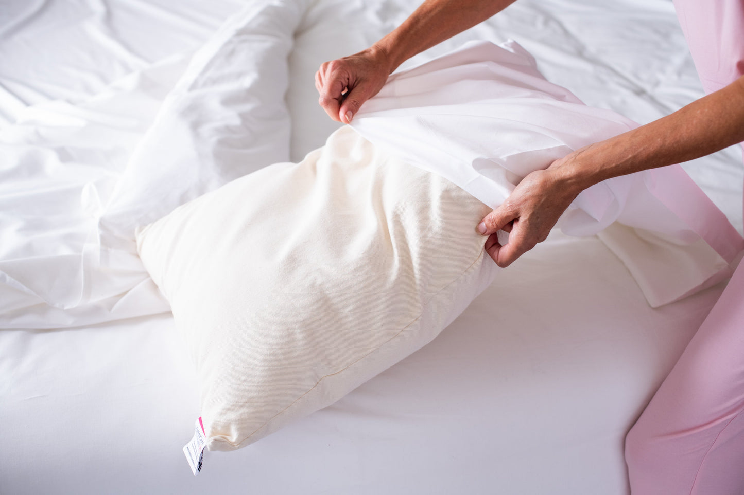 Natural Cotton Pillow With Wool Filling - USA Grown & Made