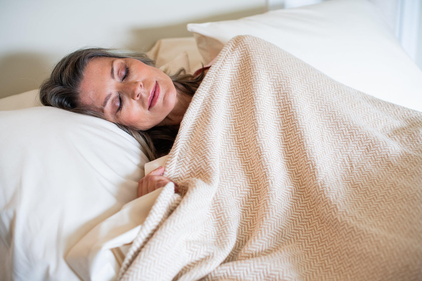 Herringbone Weave Cotton Blanket - USA Grown & Made
