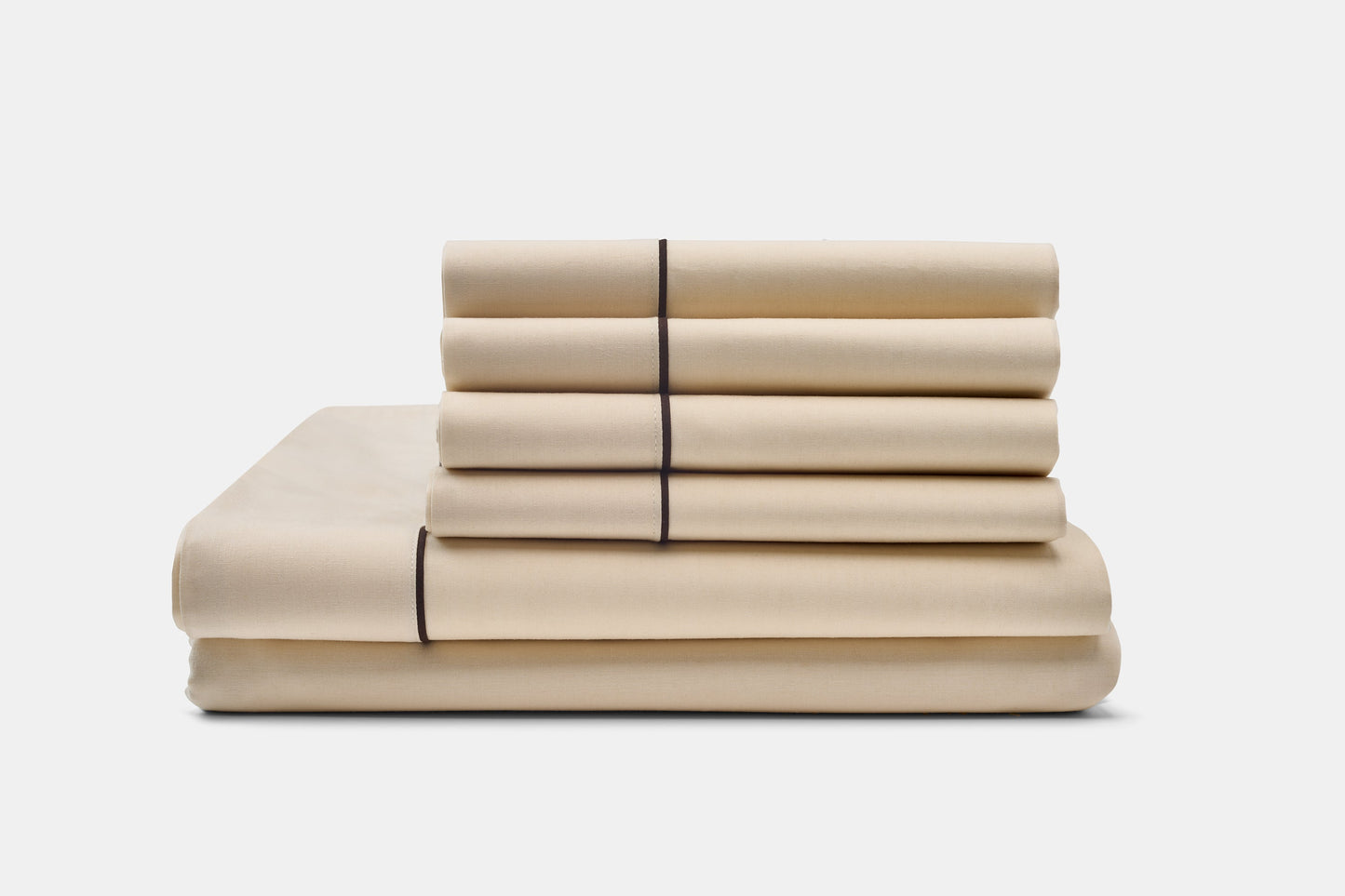 Cotton Piping Design Bed Sheet Set - USA Grown & Made
