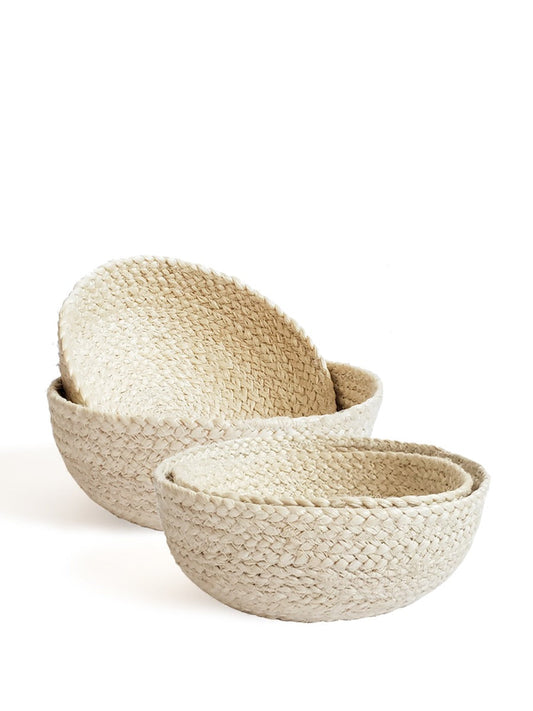 Kata Jute Candy Bowl - White (Set of 4)