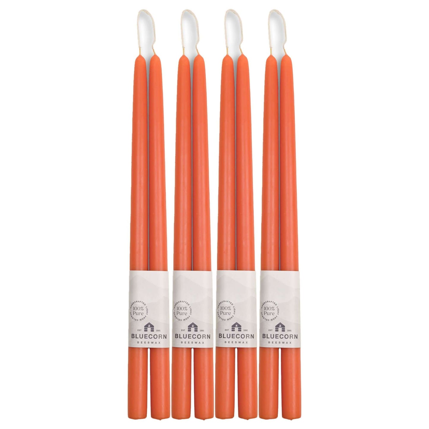 Hand-Dipped Beeswax Taper Candles - Bulk 4-Pair Bundle