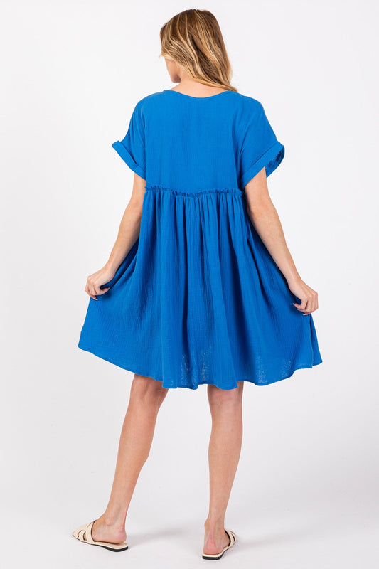 SAGE + FIG Button Up short Sleeve Dress-1