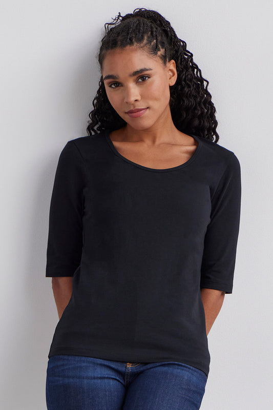 Women's Organic Half Sleeve Scoop Neck Tee (Discontinued style)
