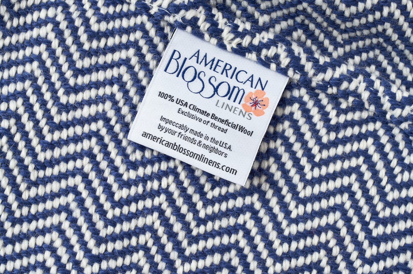 Chevron Pattern Soft Wool Throw-Size Blanket - USA Grown & Made