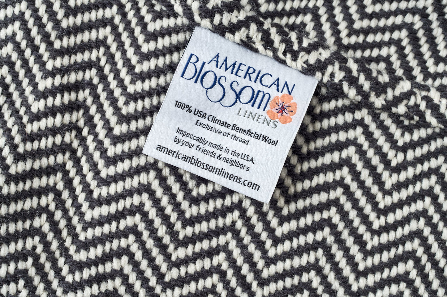 Chevron Pattern Soft Wool Throw-Size Blanket - USA Grown & Made