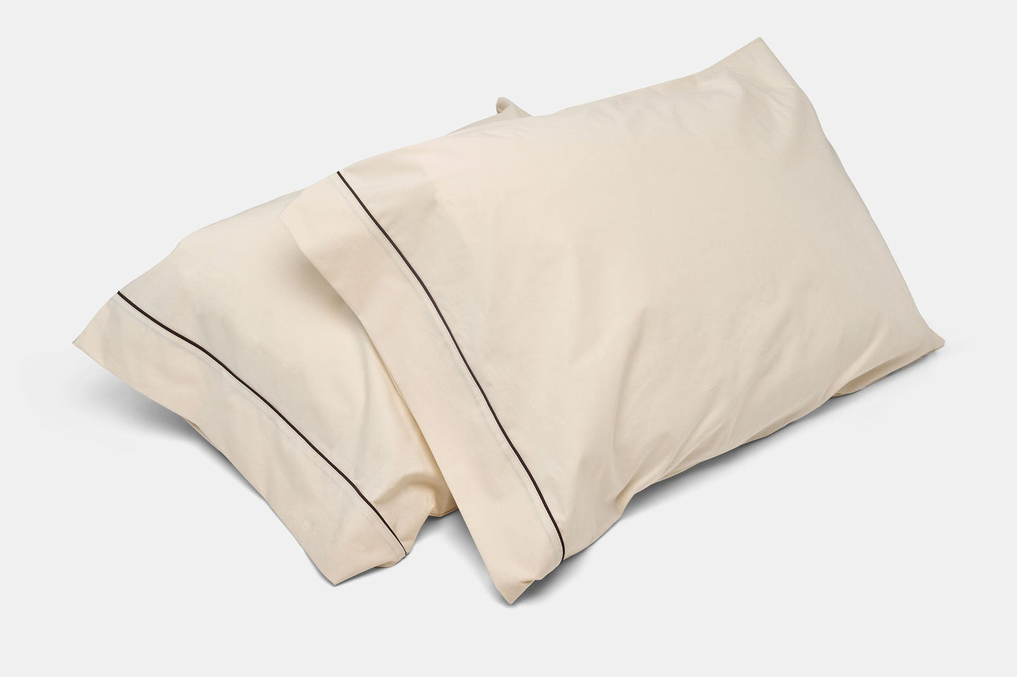 Cotton Bed Pillowcases with Classic Piping Design - USA Grown & Made