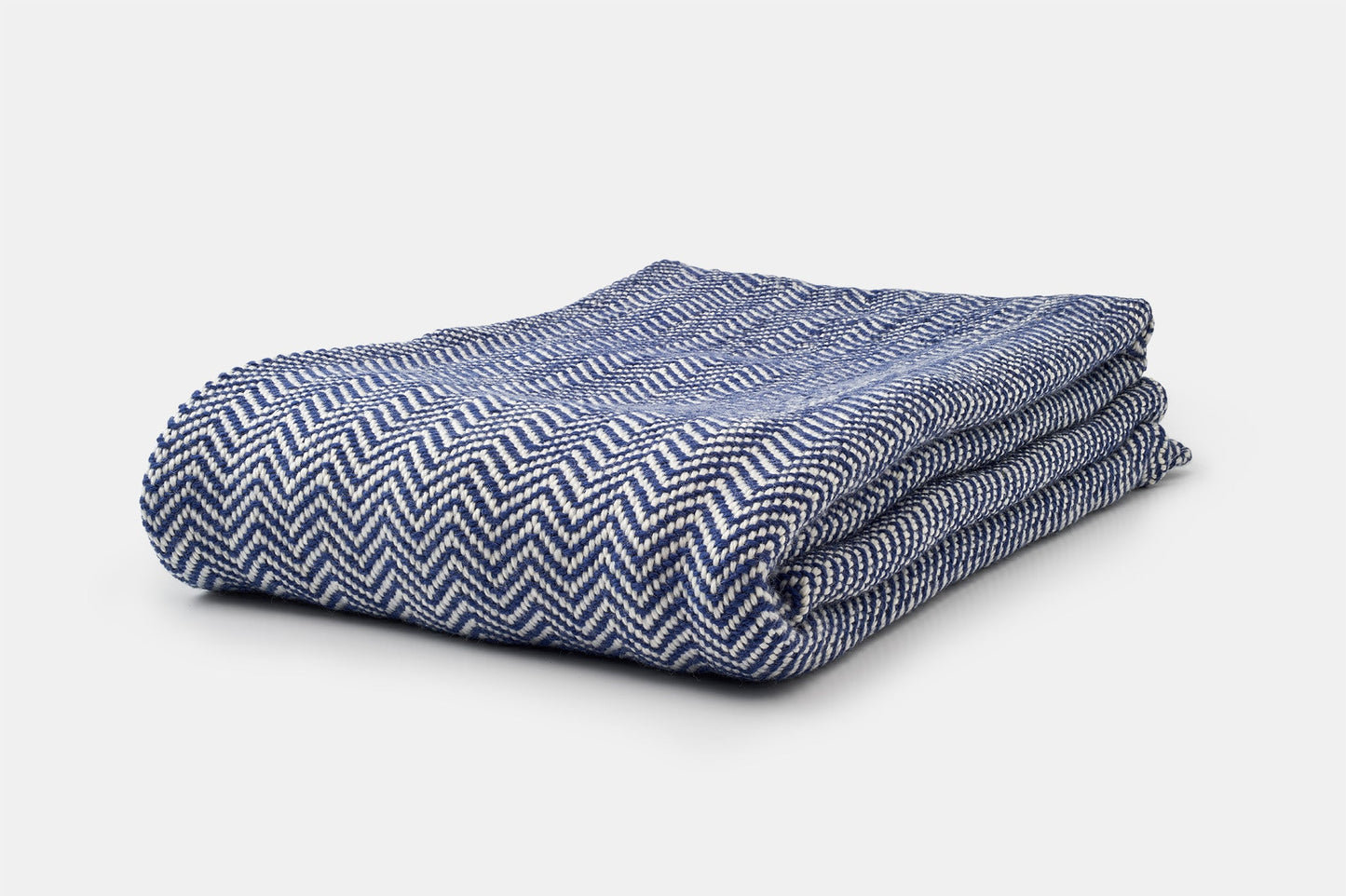 Chevron Pattern Soft Wool Throw-Size Blanket - USA Grown & Made