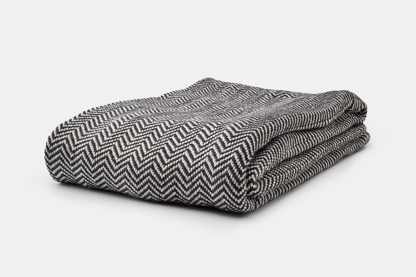 Chevron Pattern Soft Wool Throw-Size Blanket - USA Grown & Made
