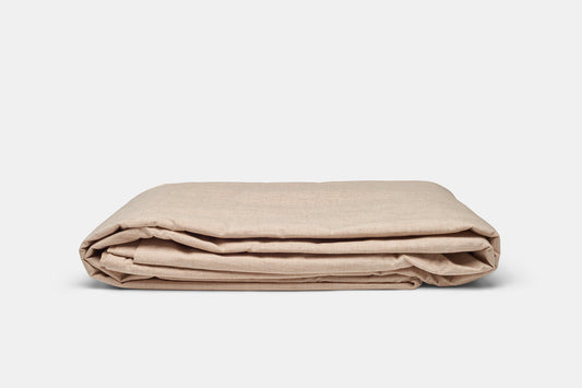 Natural Colored Cotton Duvet Cover Set in Color "Latte Linen" - USA Grown & Made