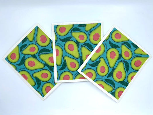 Avocado Swedish Dish Cloths - Set of 3