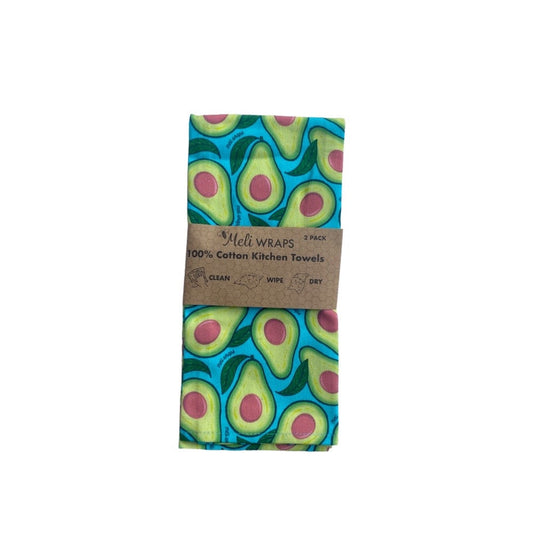 Avocado Gift Set: Beeswax Wraps, Cotton Tea Towels, and Swedish Dishcloths