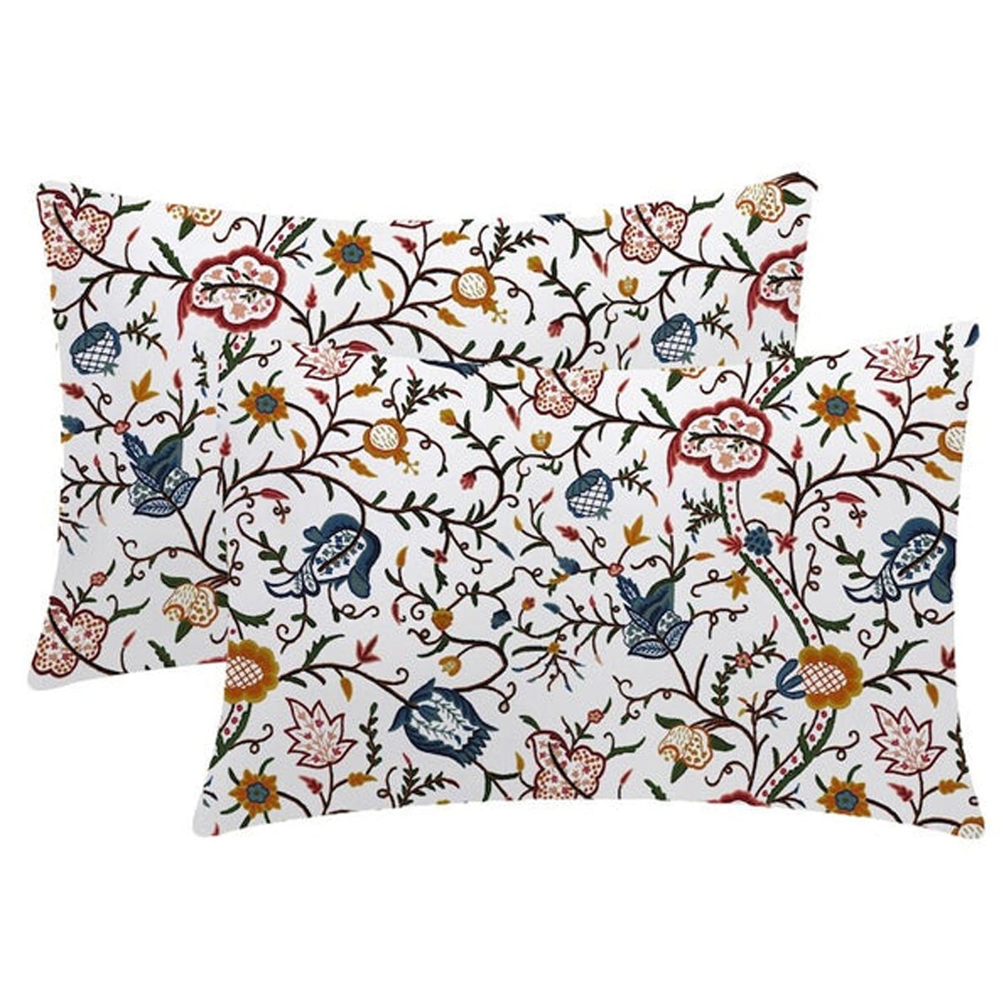 Jolene  - Set of 4 Pieces | Cotton Linen Fabric | Crewel Embroidered | Pillow/Cushion Cover Set | With or Without Insert-2