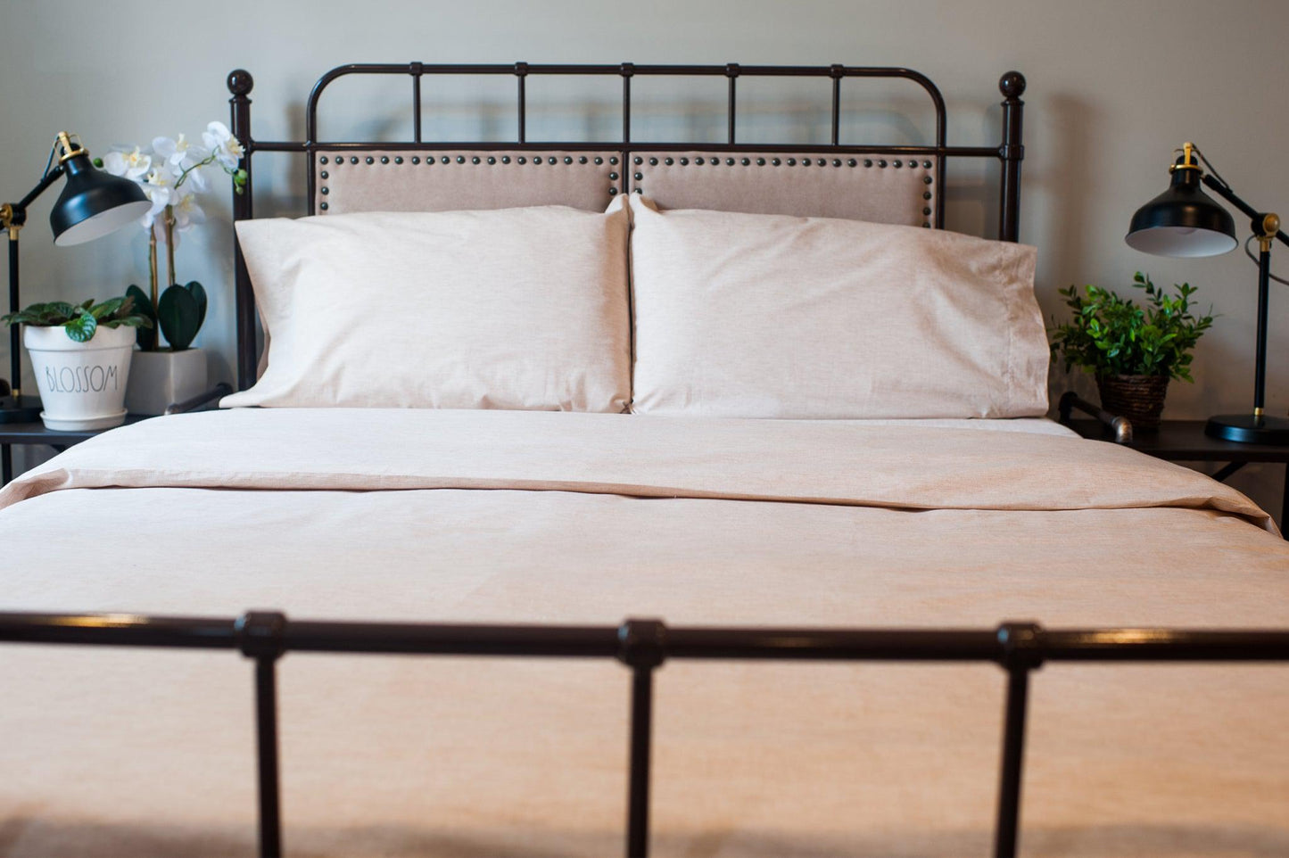 Natural Colored Cotton Bed Sheet Set in Color "Latte Linen" - USA Grown & Made