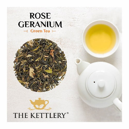 Rose Geranium Green Tea in Tin-1