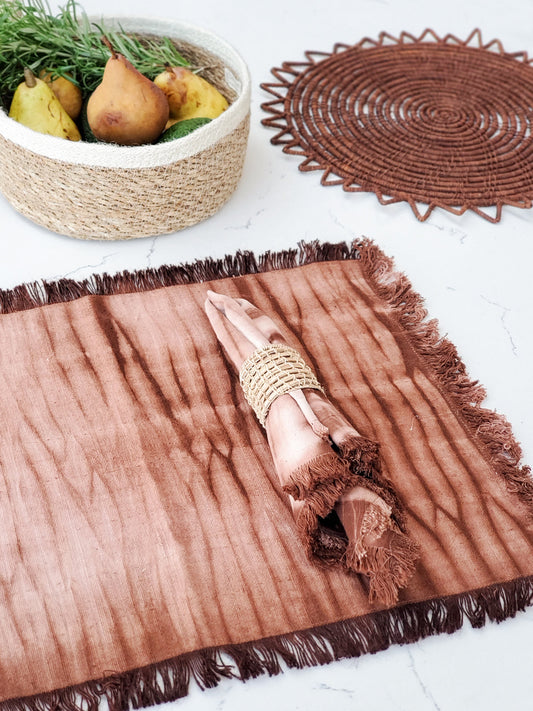Tie Dye Cotton Placemat - Brown (Set of 4)
