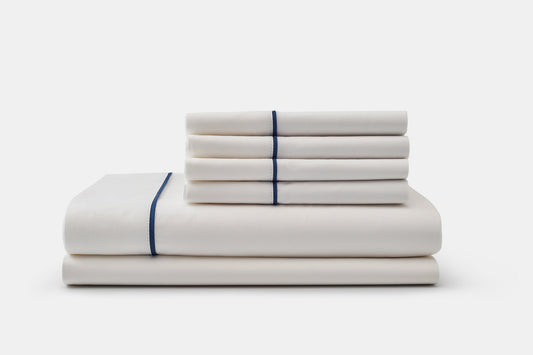 Cotton Piping Design Bed Sheet Set - USA Grown & Made