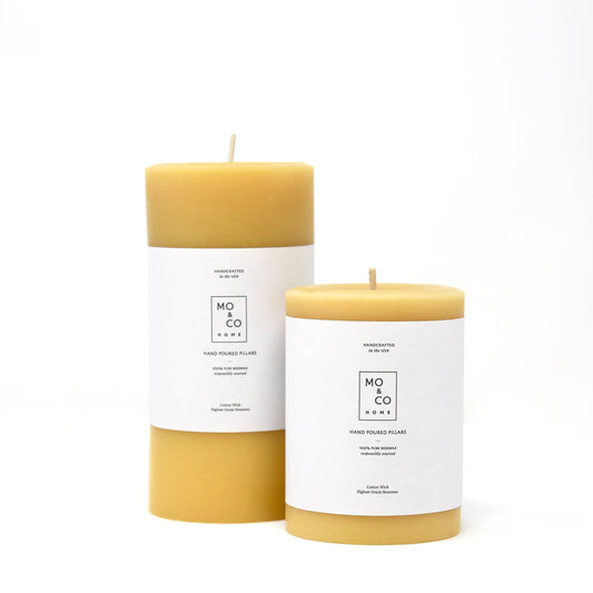 100% Pure Beeswax Pillar Candles