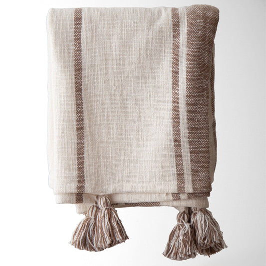 Classic Vintage Grainsack-Style Throw Blanket - 100% Cotton