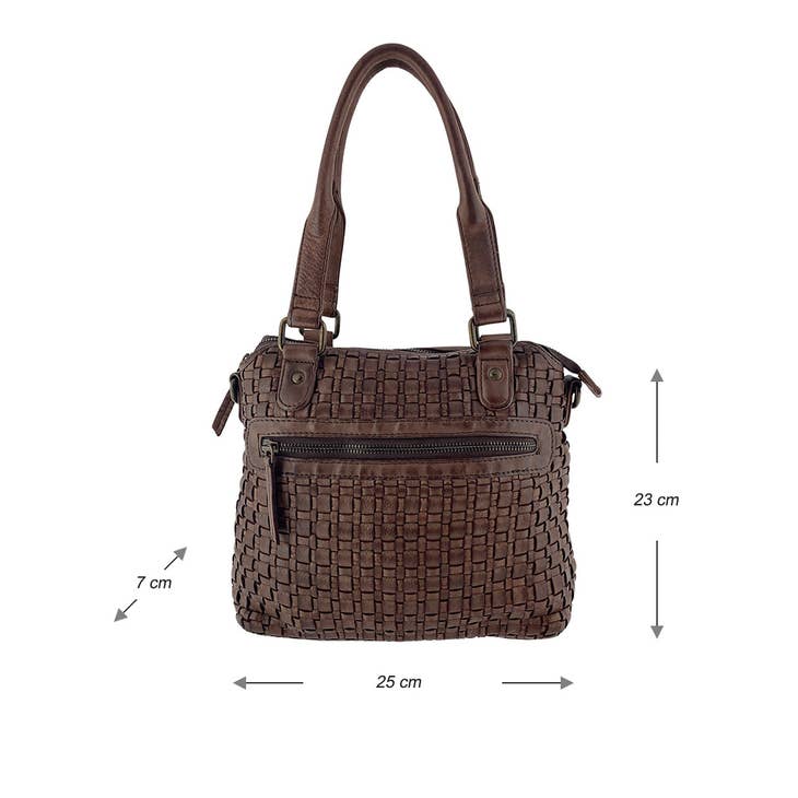 Linda Braided Leather Crossbody Shoulder Bag