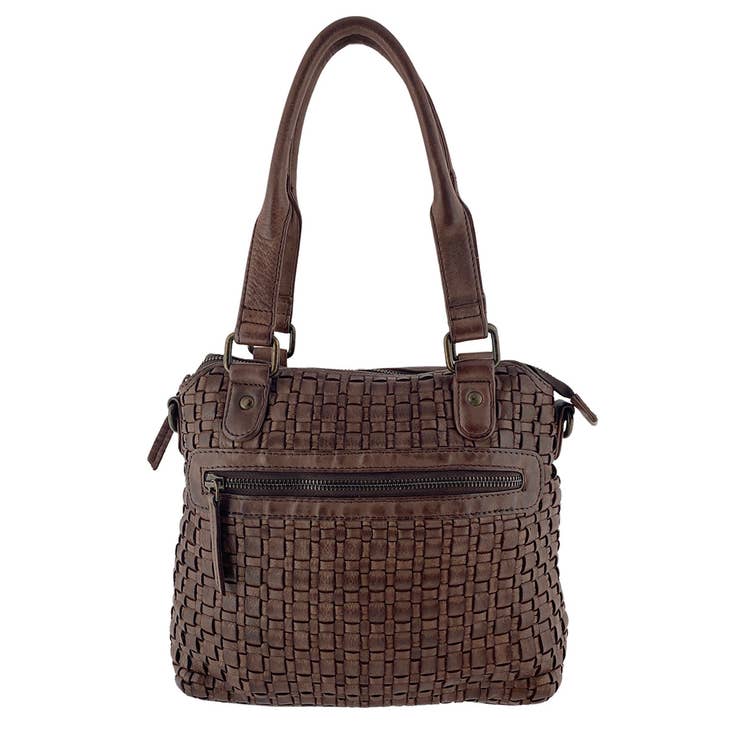 Linda Braided Leather Crossbody Shoulder Bag
