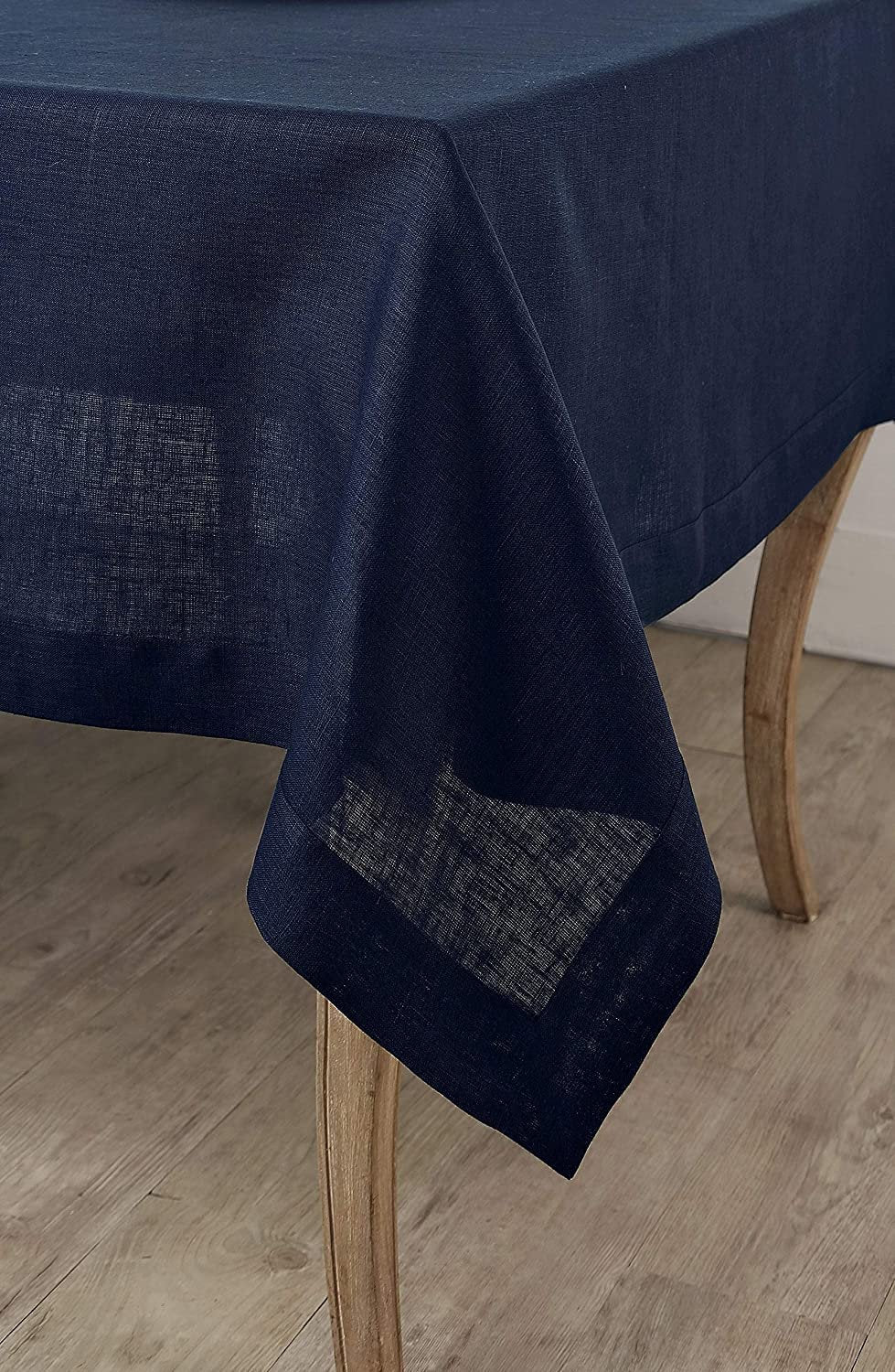 Navy Blue Tablecloth | Pure Linen | Linen Cotton Mix | Soft | Handmade | Customisable Sizes | Customisable Shapes-1