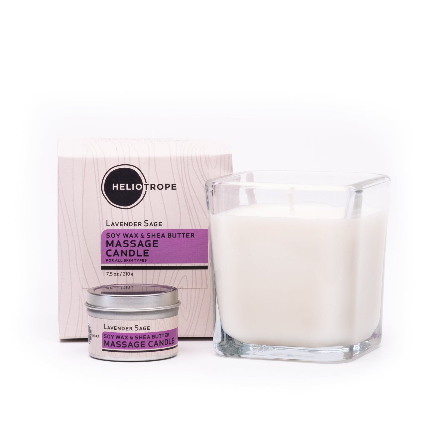 Heliotrope Soy Wax & Shea Butter Massage Candles