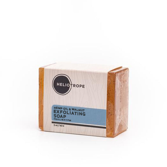 Heliotrope Hemp Oil & Walnut Exfoliating Soap